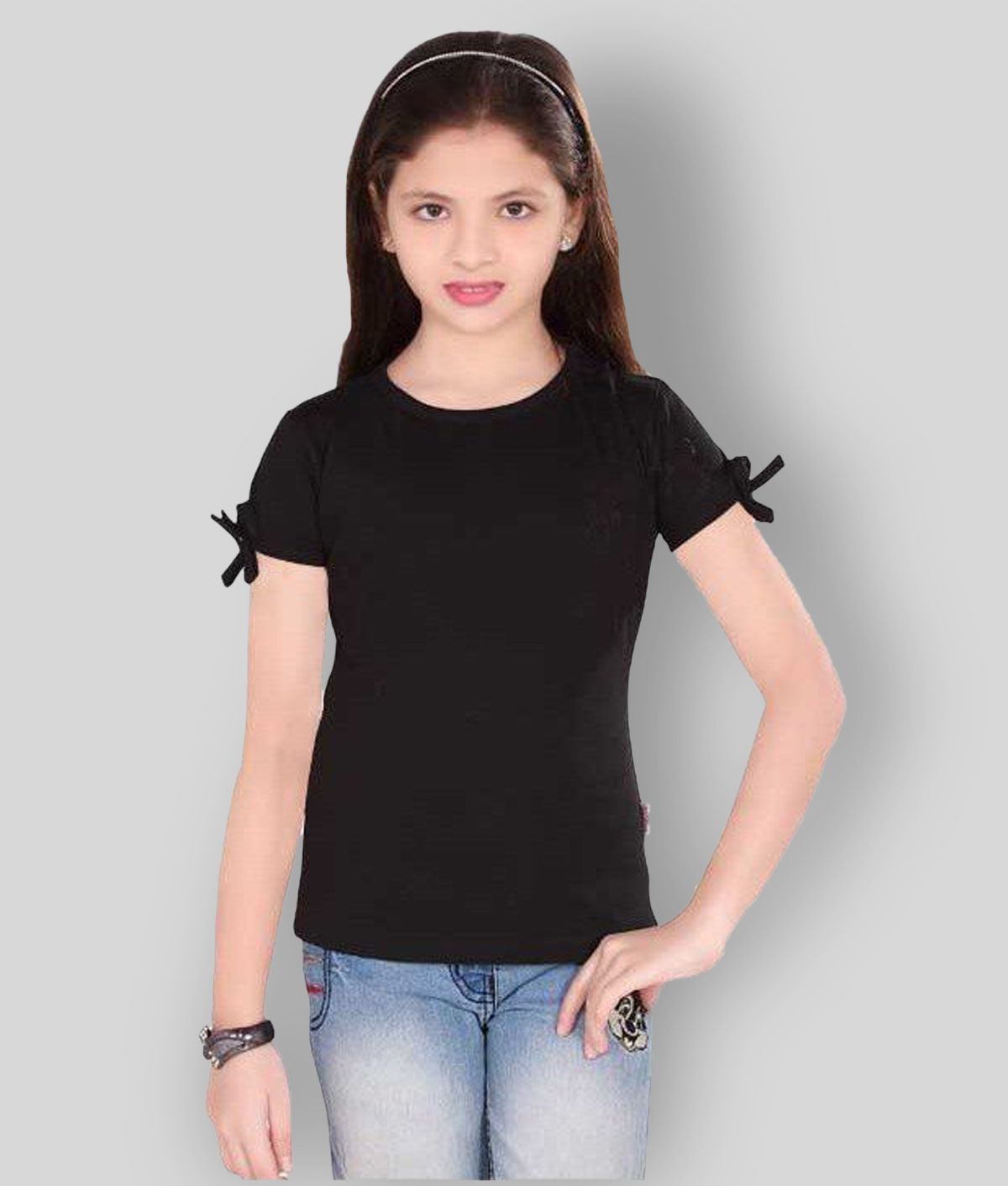     			Sini Mini - Black 100% Cotton Girls Tops ( Pack of 1 )