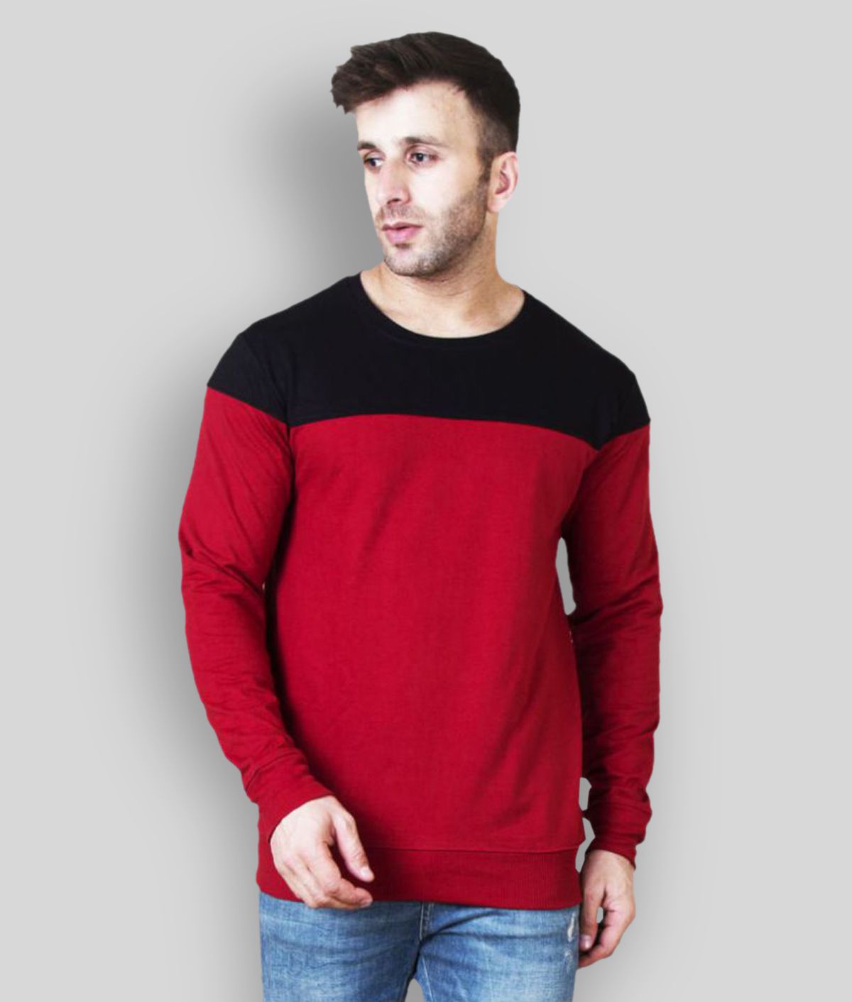     			Veirdo - Maroon Fleece Regular Fit Men's Sweatshirt ( Pack of 1 )