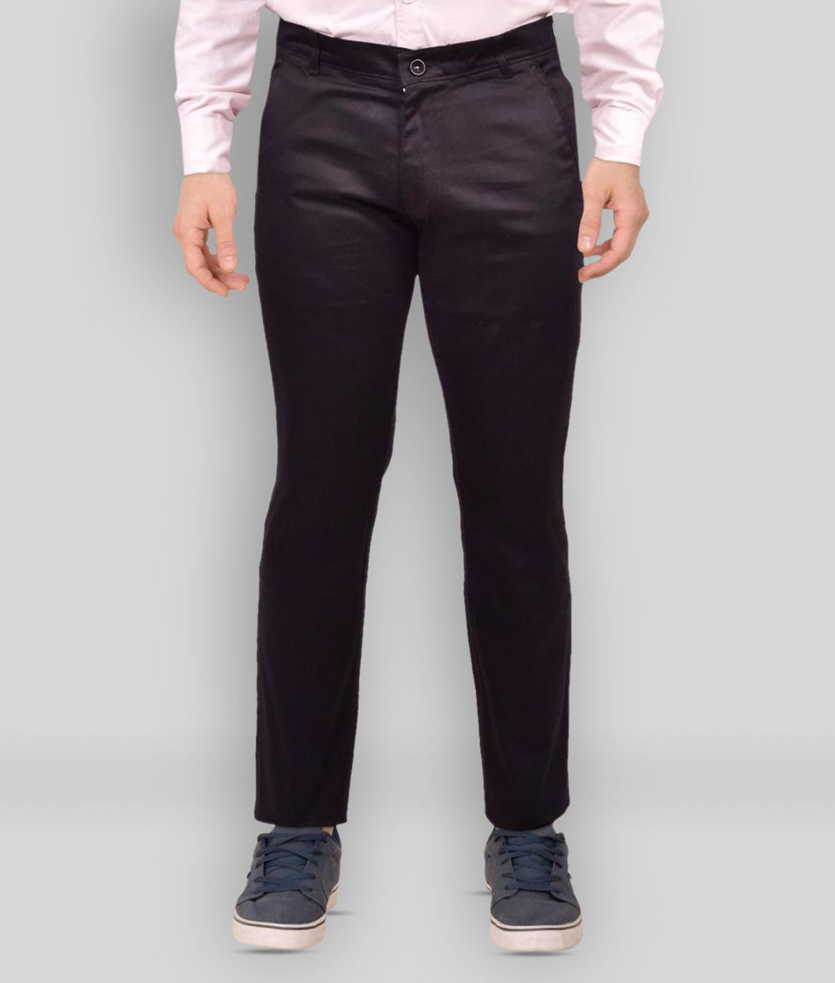     			Just Trousers - Black Cotton Blend Slim Fit Men's Chinos (Pack of 1)