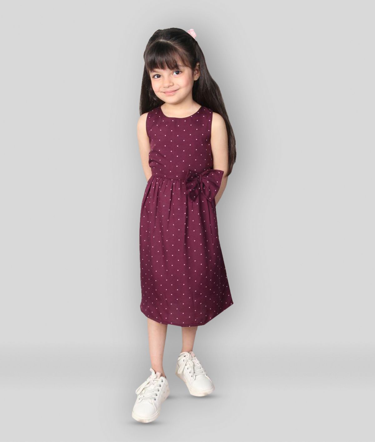     			Addyvero - Purple Cotton Girl's A-line Dress ( Pack of 1 )