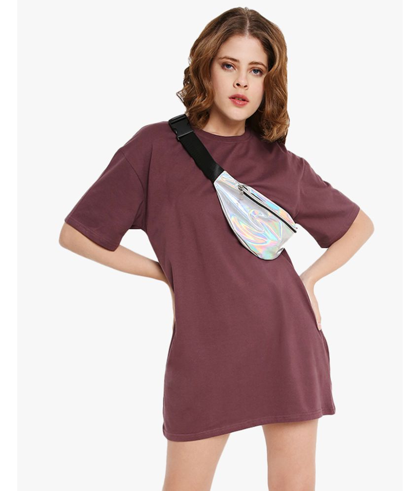     			BLANCD - Maroon Cotton Women's T-shirt Dress ( Pack of 1 )