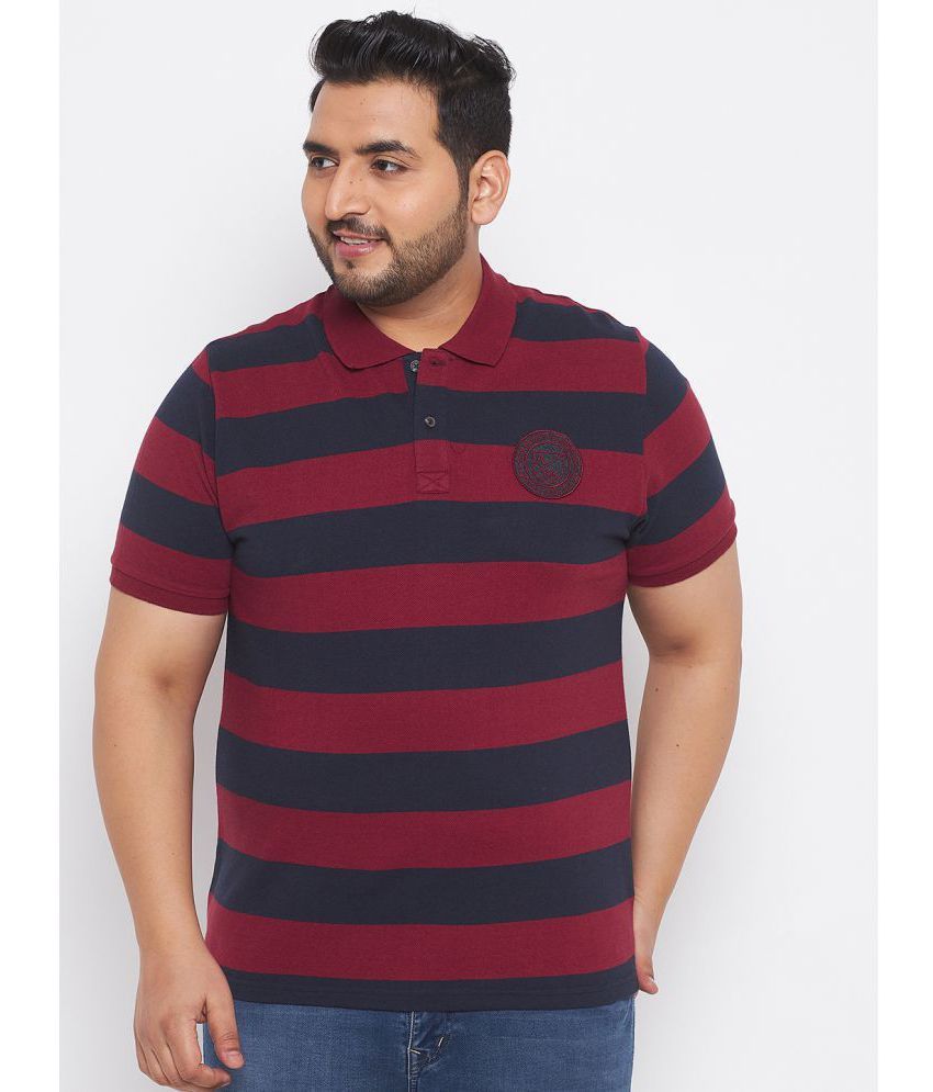     			AUSTIVO Pack of 1 Cotton Blend Regular Fit Striped Half Sleeves Men's Polo T Shirt ( Multicolor )