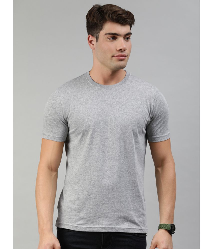     			Huetrap - Grey Cotton Regular Fit Men's T-Shirt ( Pack of 1 )