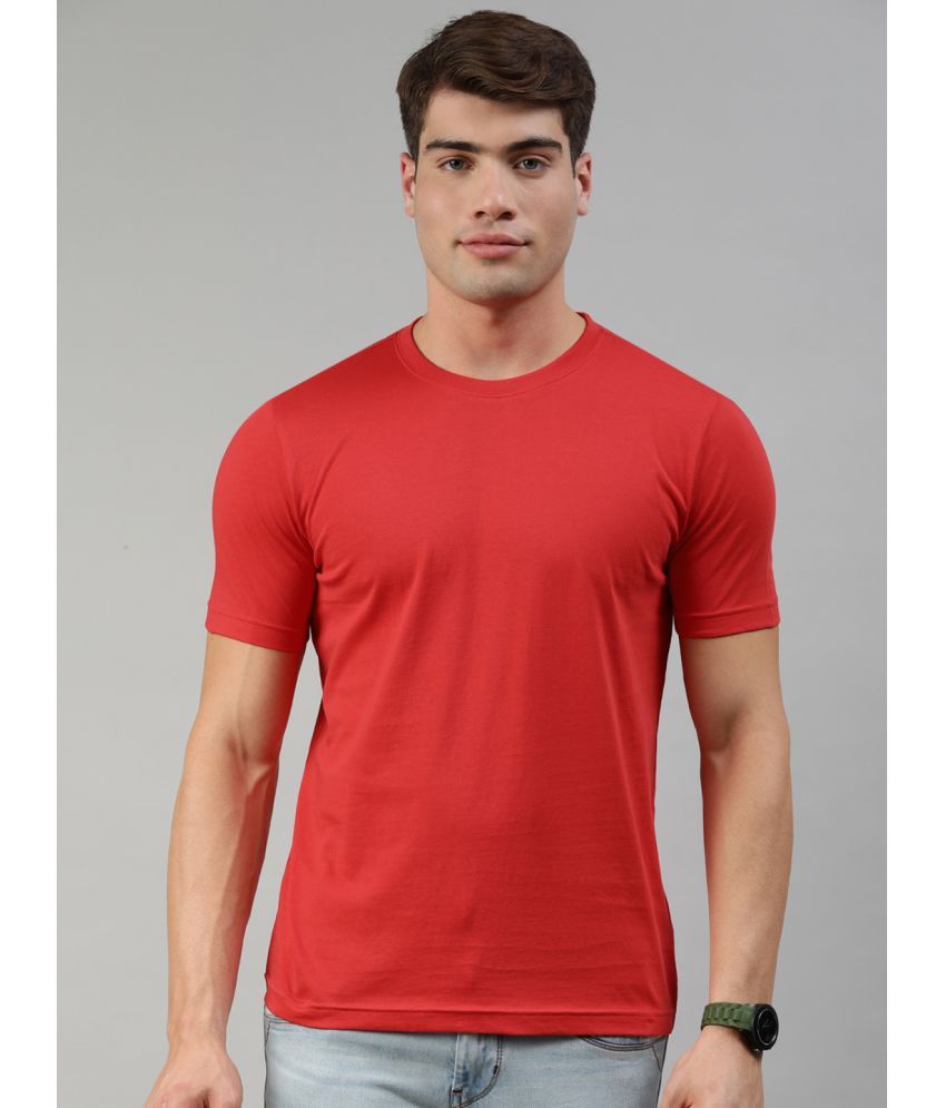     			Huetrap Pack of 1 Cotton Regular Fit Men's T-Shirt ( Red )