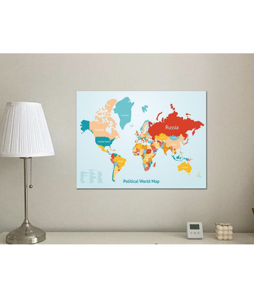    			Photojaanic World Map - Laminated Both Sides 12x16in Non-Tearable & Waterproof | Printed on thick paper with a gloss finish
