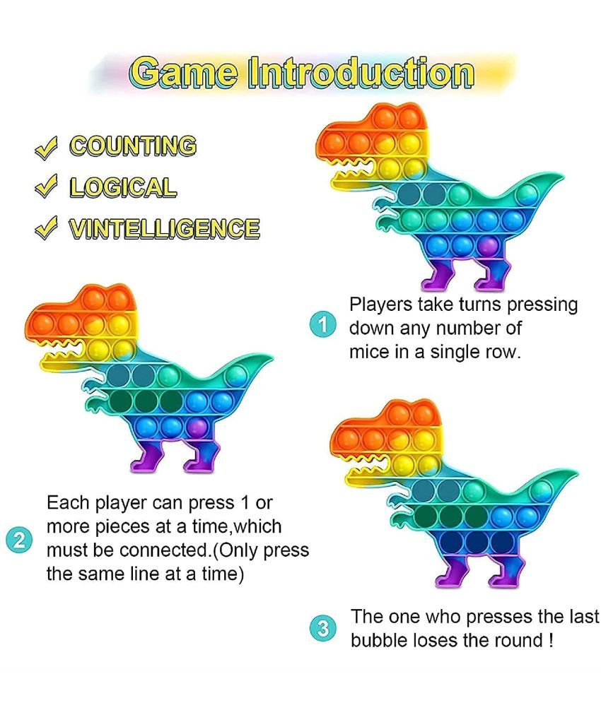 Tzoo Big Size Butterfly Pop It Set , Dinosaur Poppets Toys for Kids