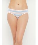 Clovia - Blue Cotton Striped Women's Bikini ( Pack of 1 )