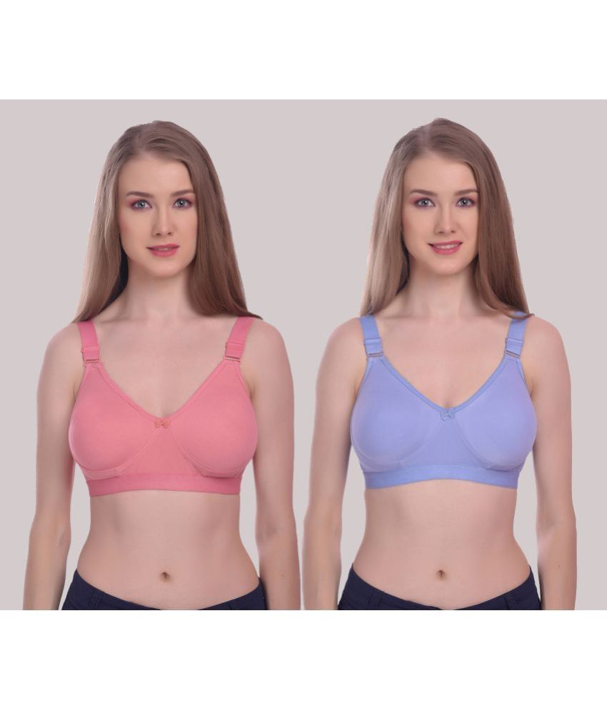     			Elina Pack of 2 Cotton Non Padded Women's Everyday Bra ( Purple )