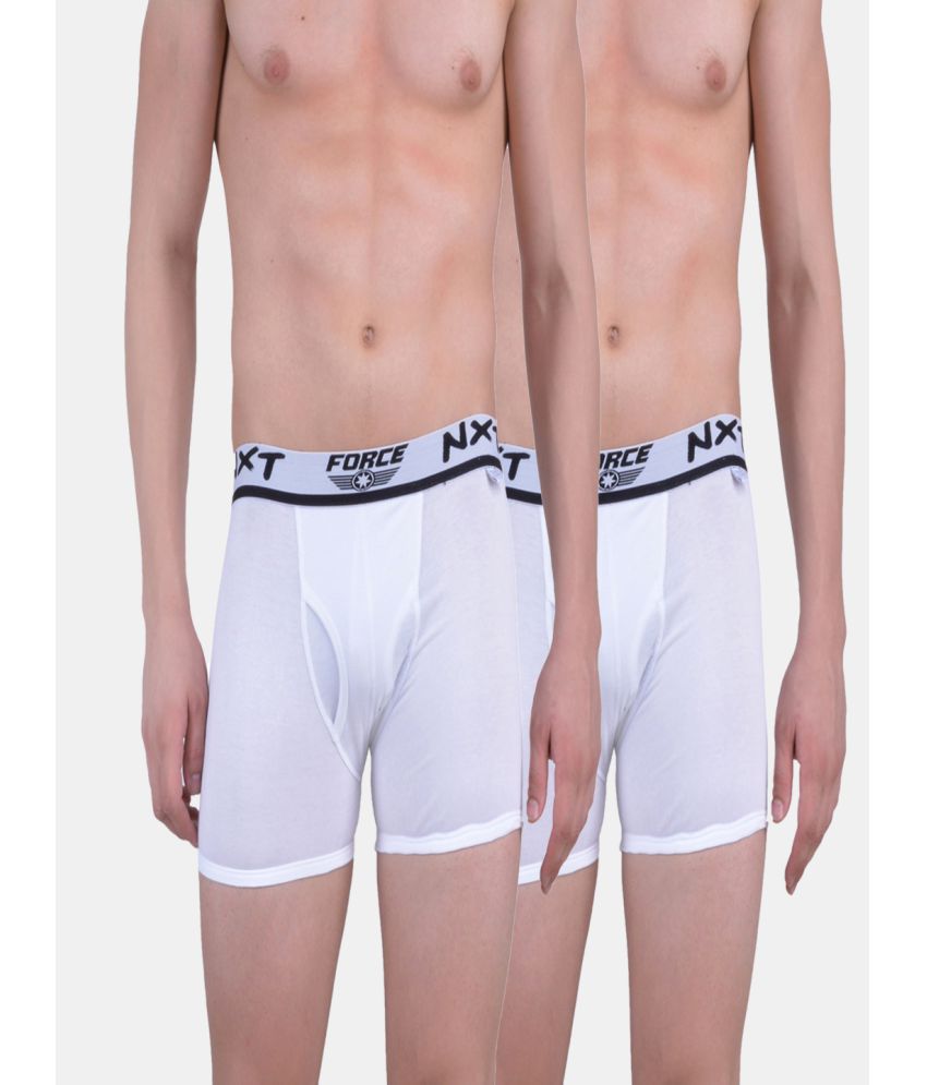     			Force NXT - White Cotton Men's Trunks ( Pack of 2 )