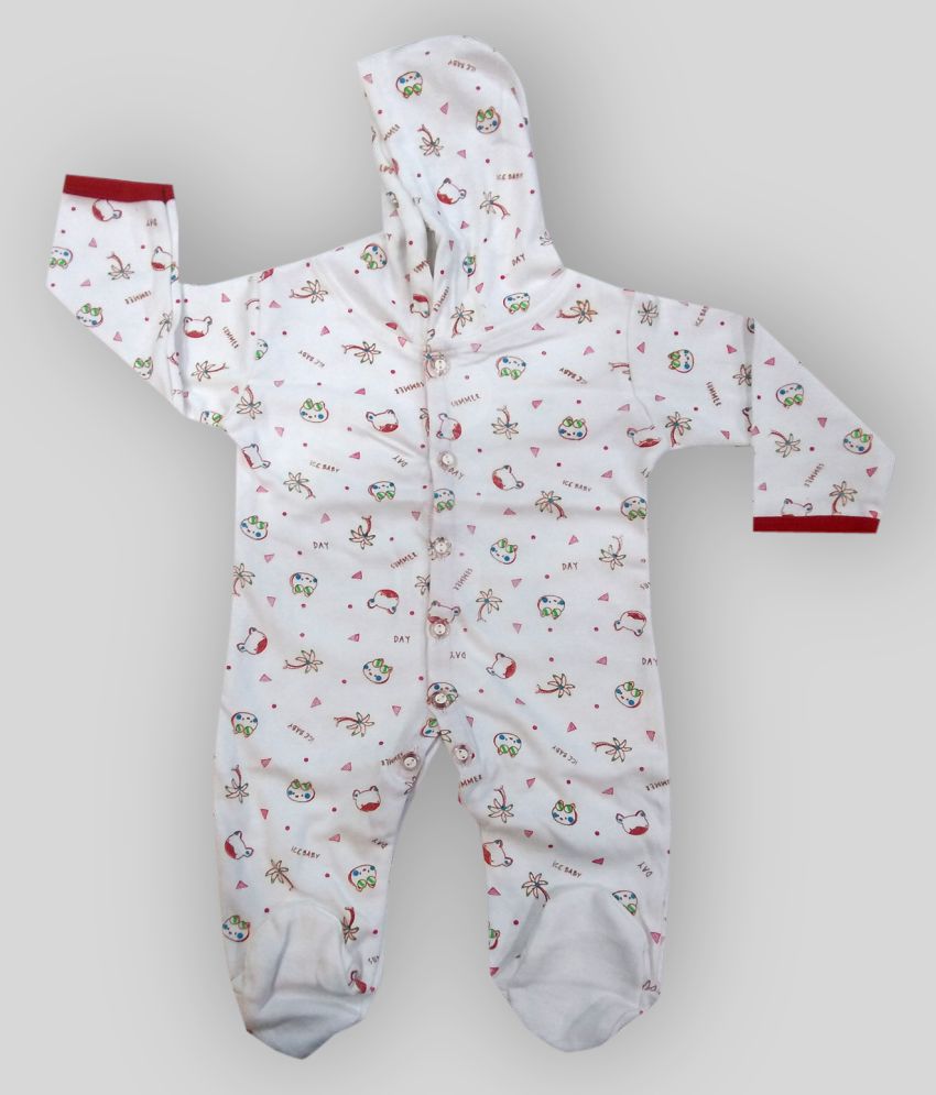    			Full Hooded Romper For Baby Boys & Baby Girls Casual Printed Pure Cotton .