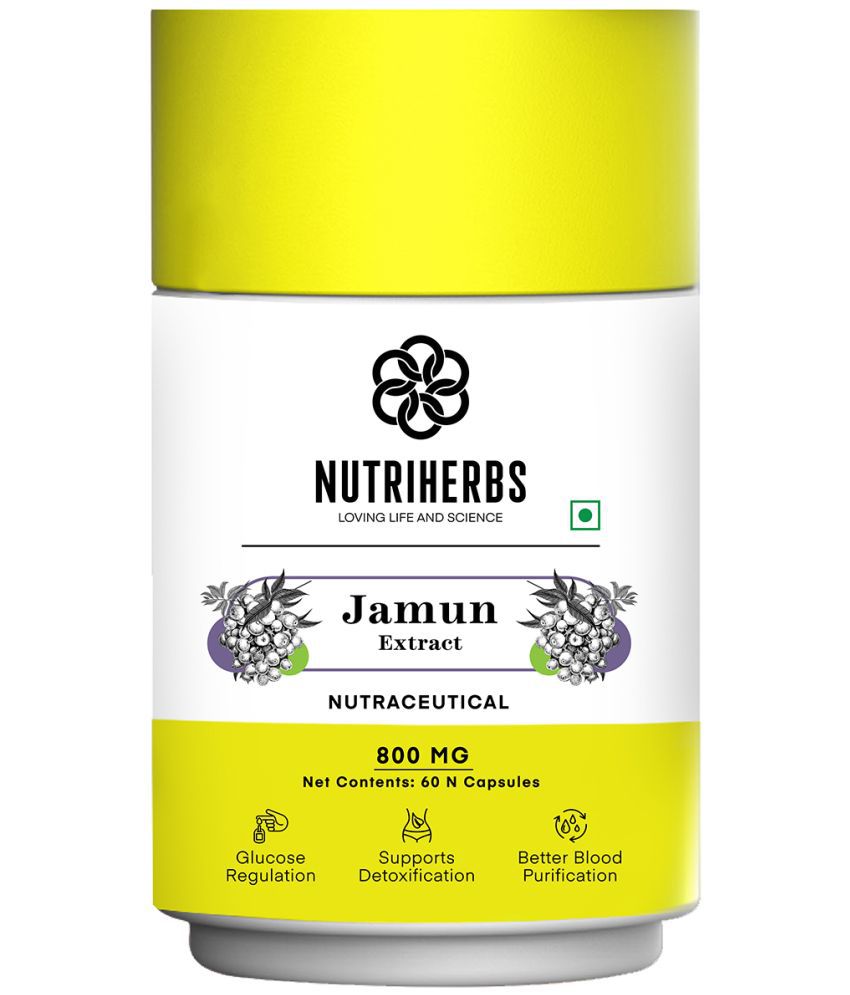     			Nutriherbs Jamun Extract 800mg - 60 Capsules | Helps Regulate Sugar Levels| Good For Body Detoxification