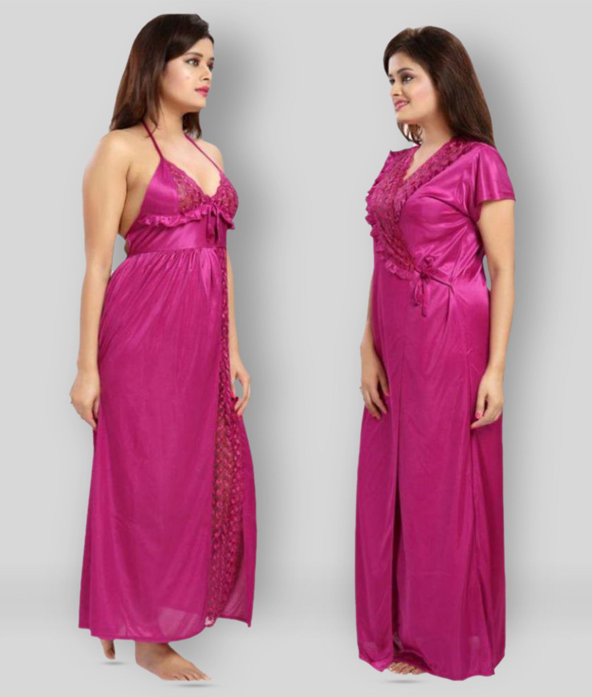     			Romaisa - Purple Satin Women's Nightwear Nighty & Night Gowns ( Pack of 1 )