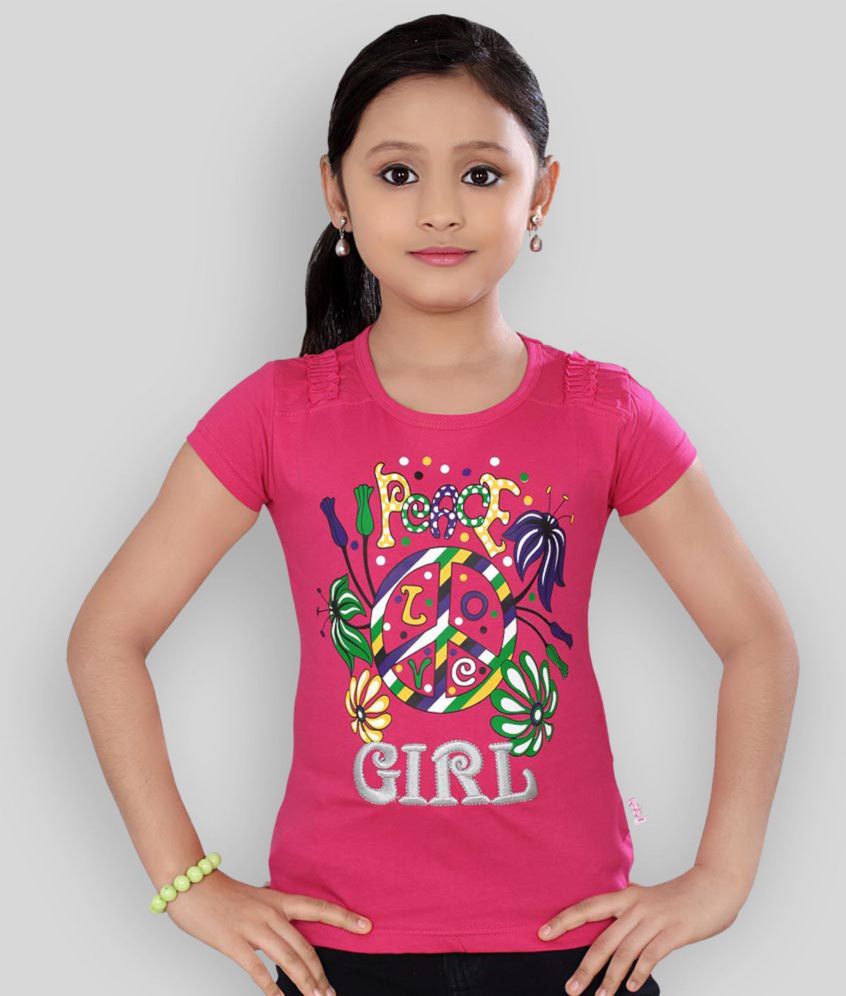     			Sini Mini - Pink Cotton Girl's Top ( Pack of 1 )
