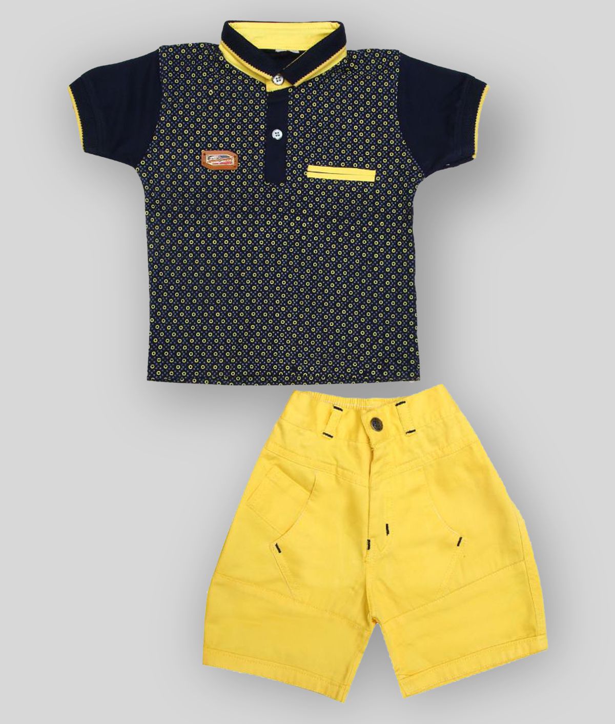     			Zadmus - Yellow Cotton Boy's T-Shirt & Shorts ( Pack of 1 )