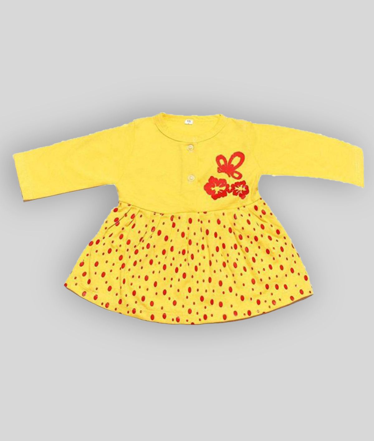     			Babeezworld Regular Daily Wear Baby Girl Cotton Full Sleeves  Frock Dress