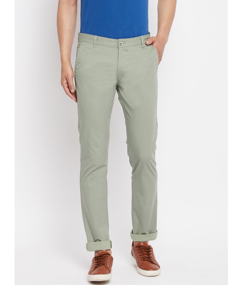     			Duke - Green Cotton Slim - Fit Men's Chinos ( Pack of 1 )