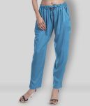 Lee Moda - Turquoise Rayon Flared Fit Women's Casual Pants  ( Pack of 1 )