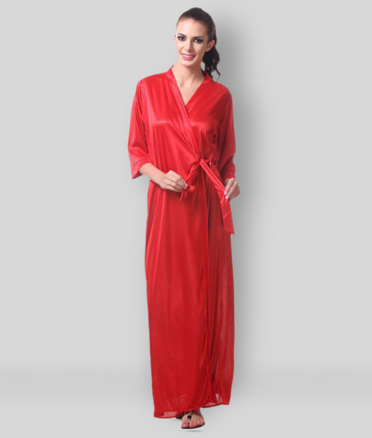     			Affair - Red Satin Women's Nightwear Nighty & Night Gowns ( Pack of 1 )