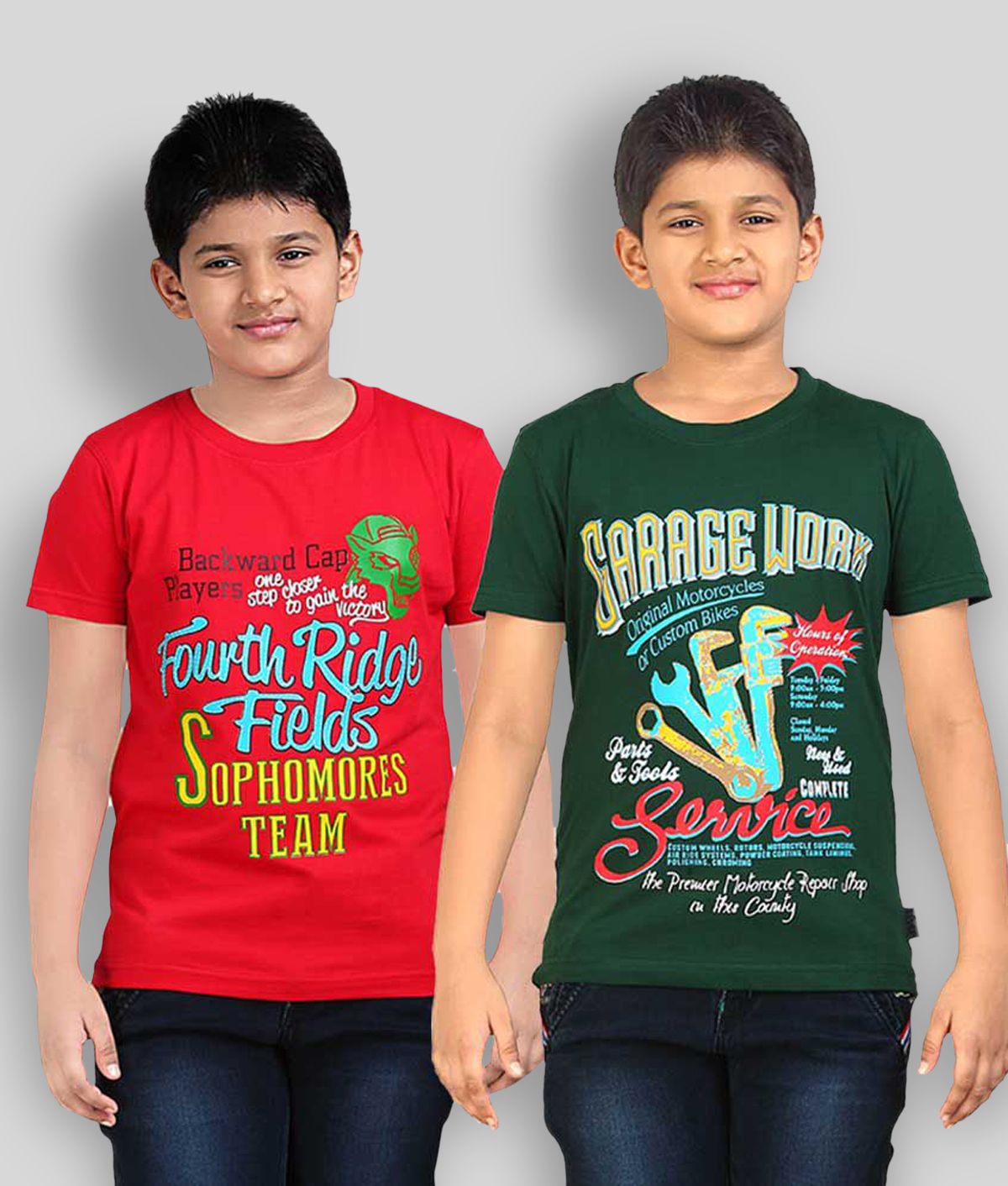Dongli - Multicolor Cotton Boy's T-Shirt ( Pack of 2 )