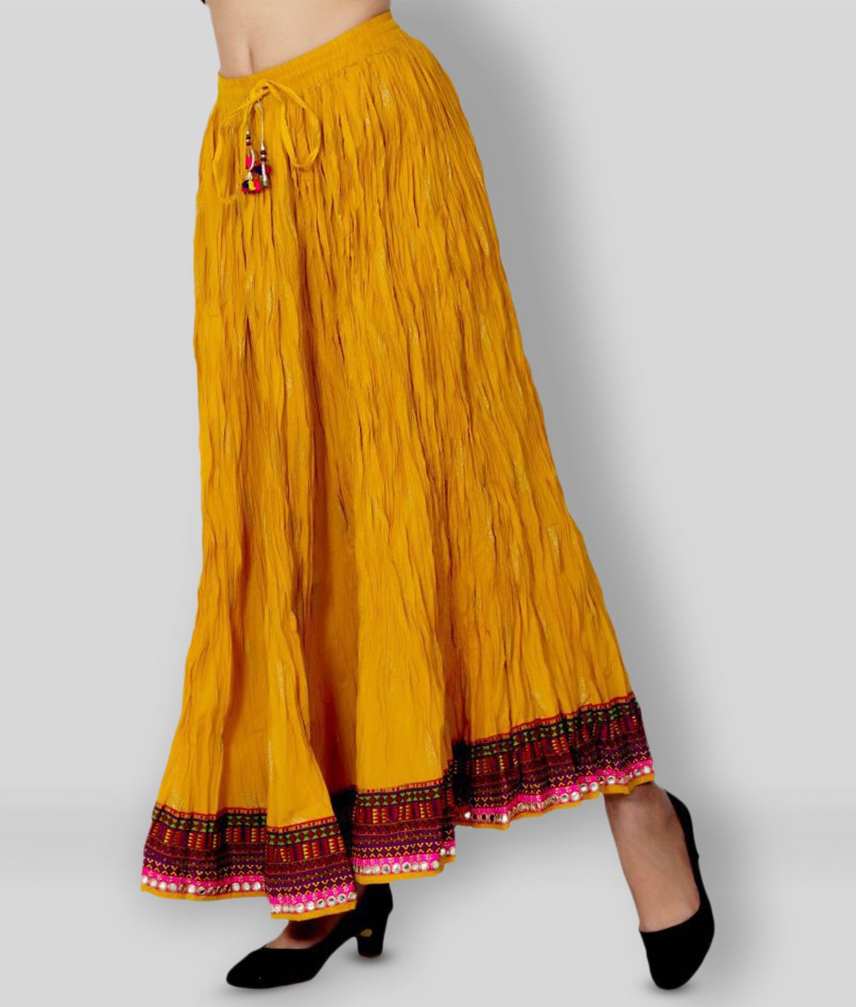     			FABRR - Yellow Cotton Women's A-Line Skirt ( Pack of 1 )