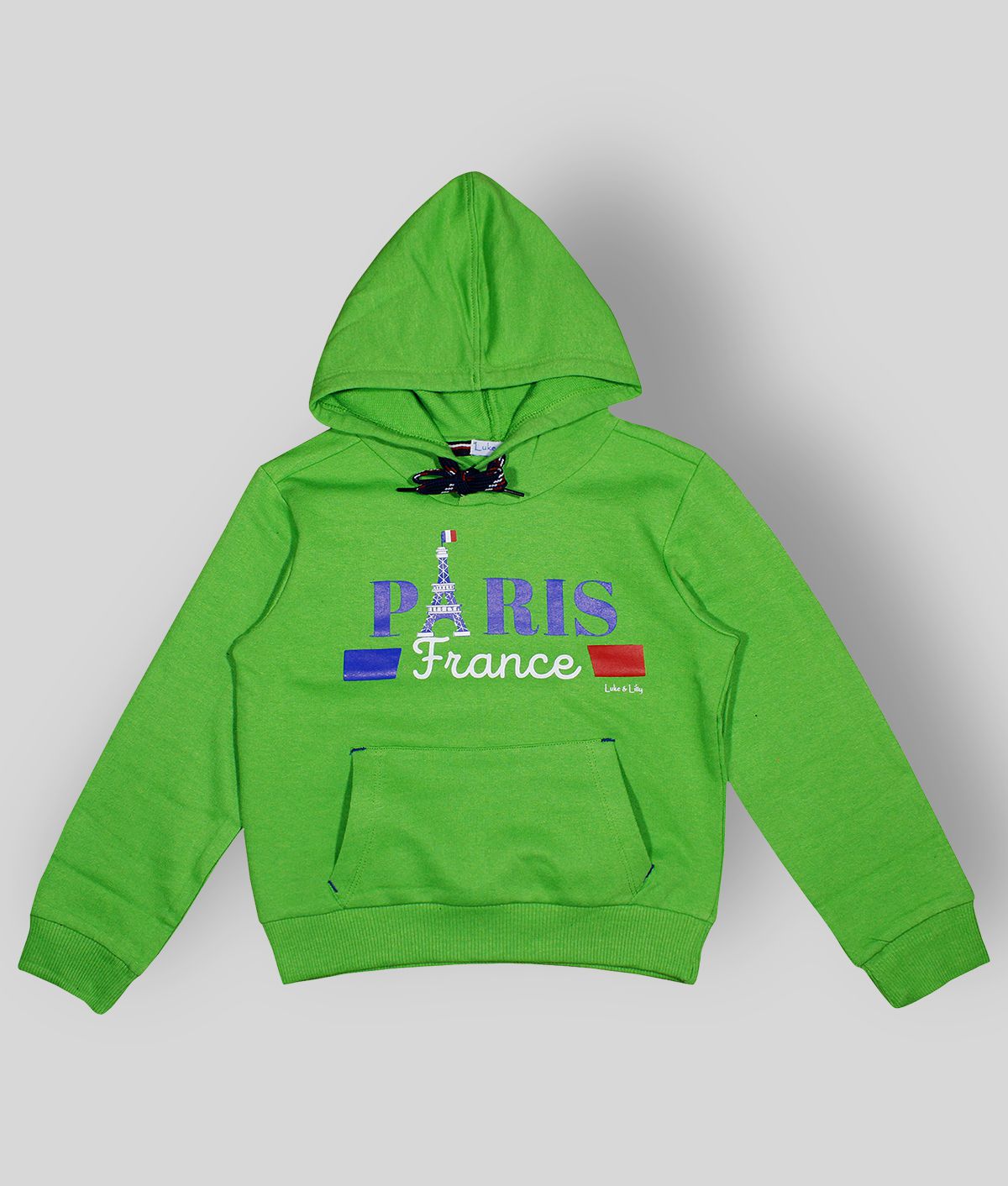     			Luke and Lilly Boys Fleece FullSleeve Hood sweater Green_Pack of 1