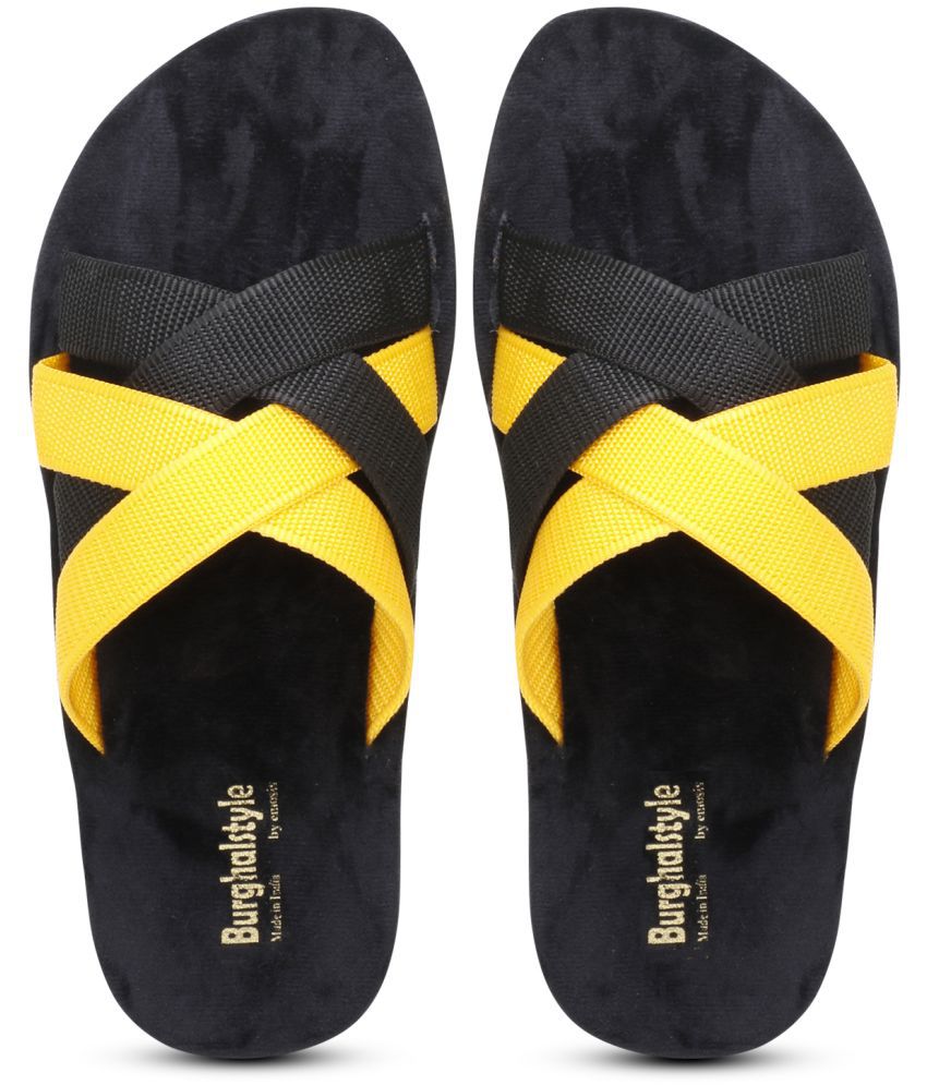     			burghalStyle - Yellow Men's Slide Flip Flop