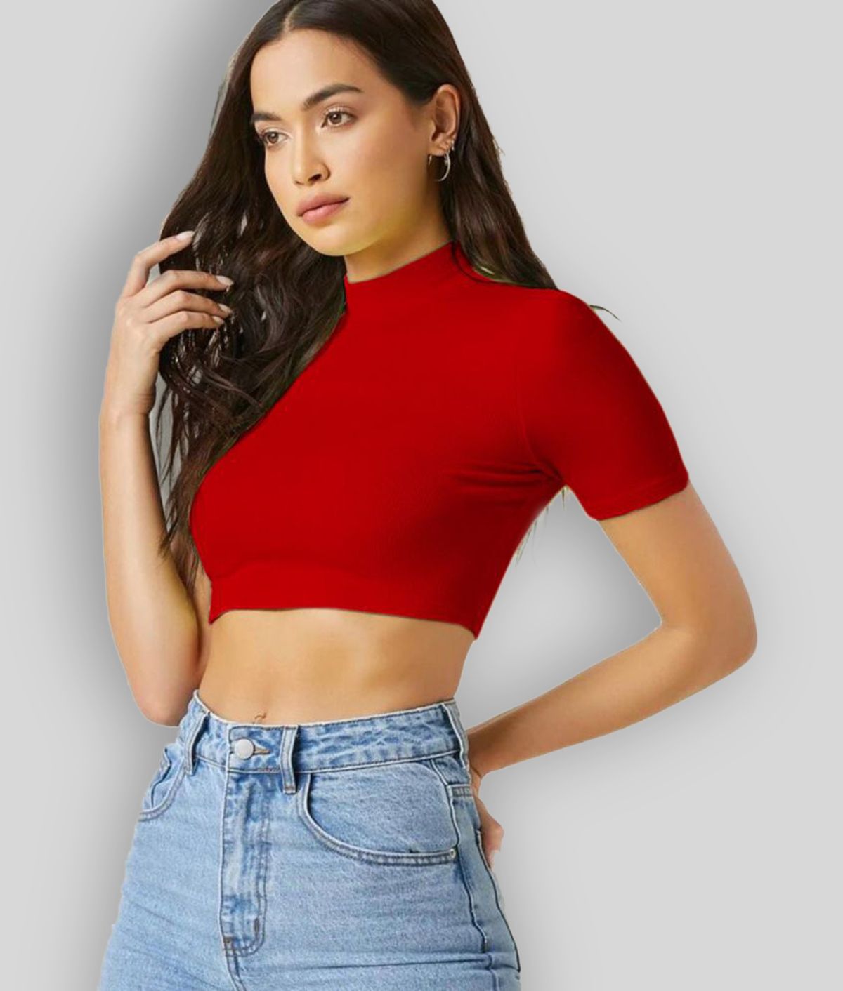     			Dream Beauty Fashion - Red Polyester Women's Crop Top ( Pack of 1 )