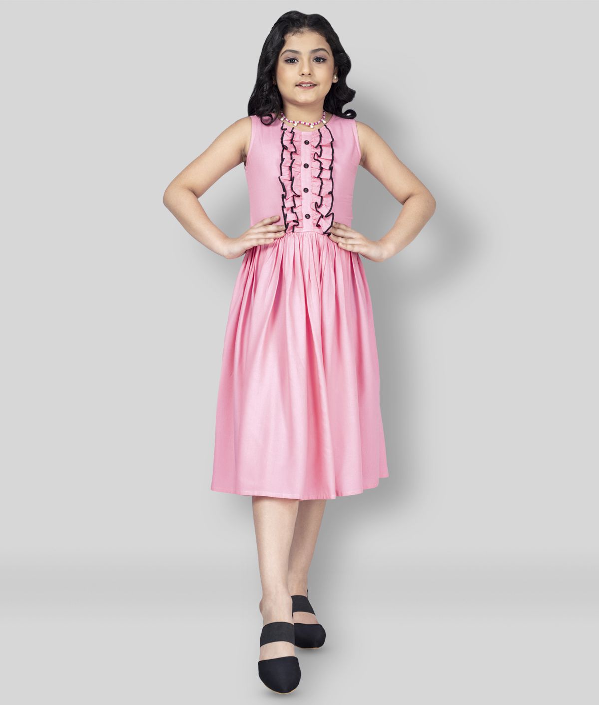     			Fashion Dream - Pink Rayon Girl's A-line Dress ( Pack of 1 )