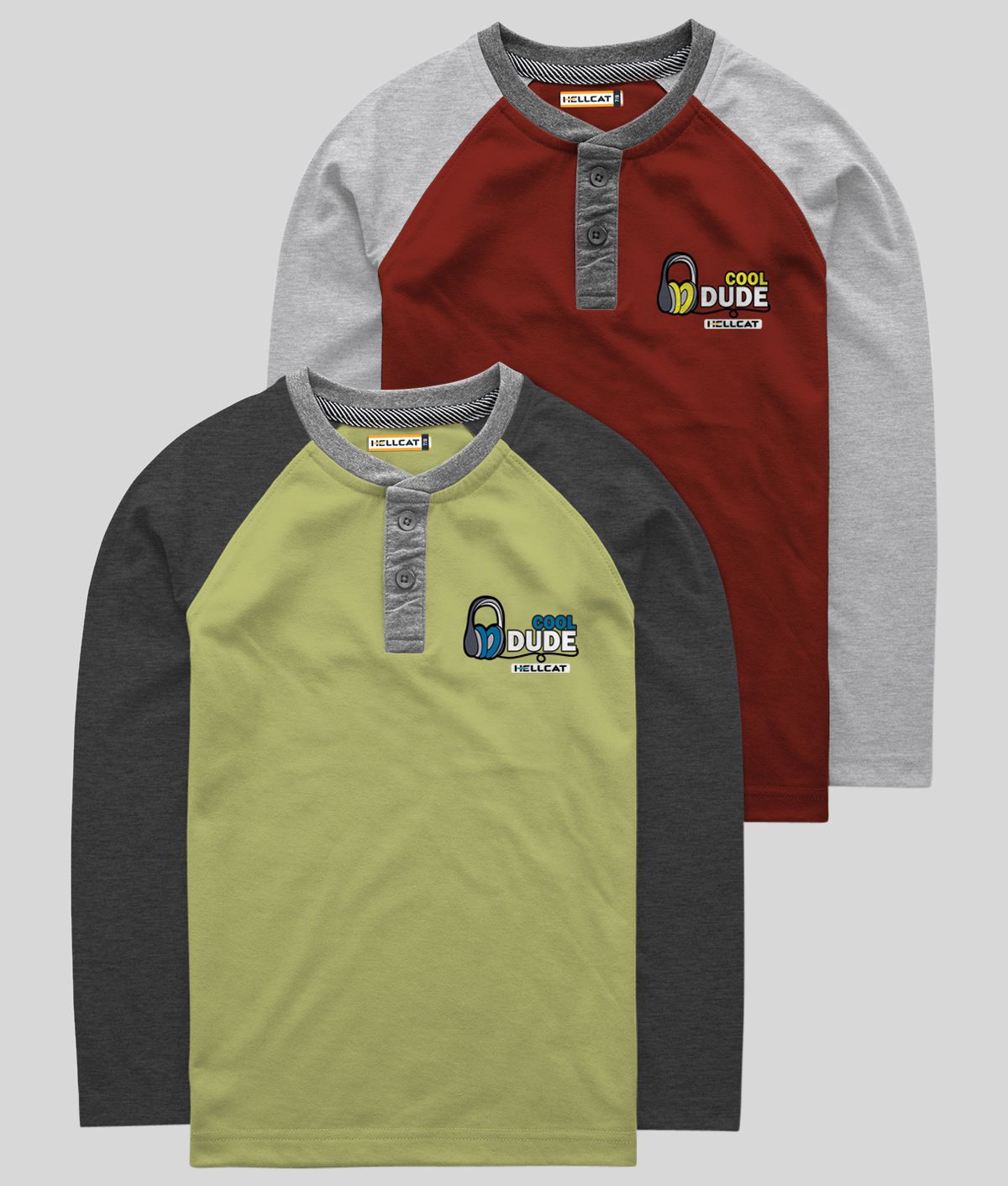     			HELLCAT - Multicolor Cotton Blend Boy's T-Shirt ( Pack of 2 )