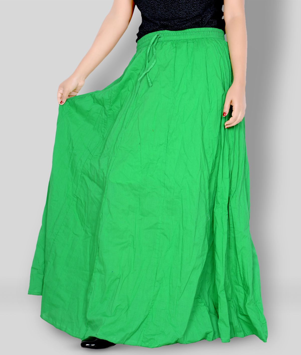     			Sttoffa - Green Cotton Women's Broomstick Skirt ( Pack of 1 )