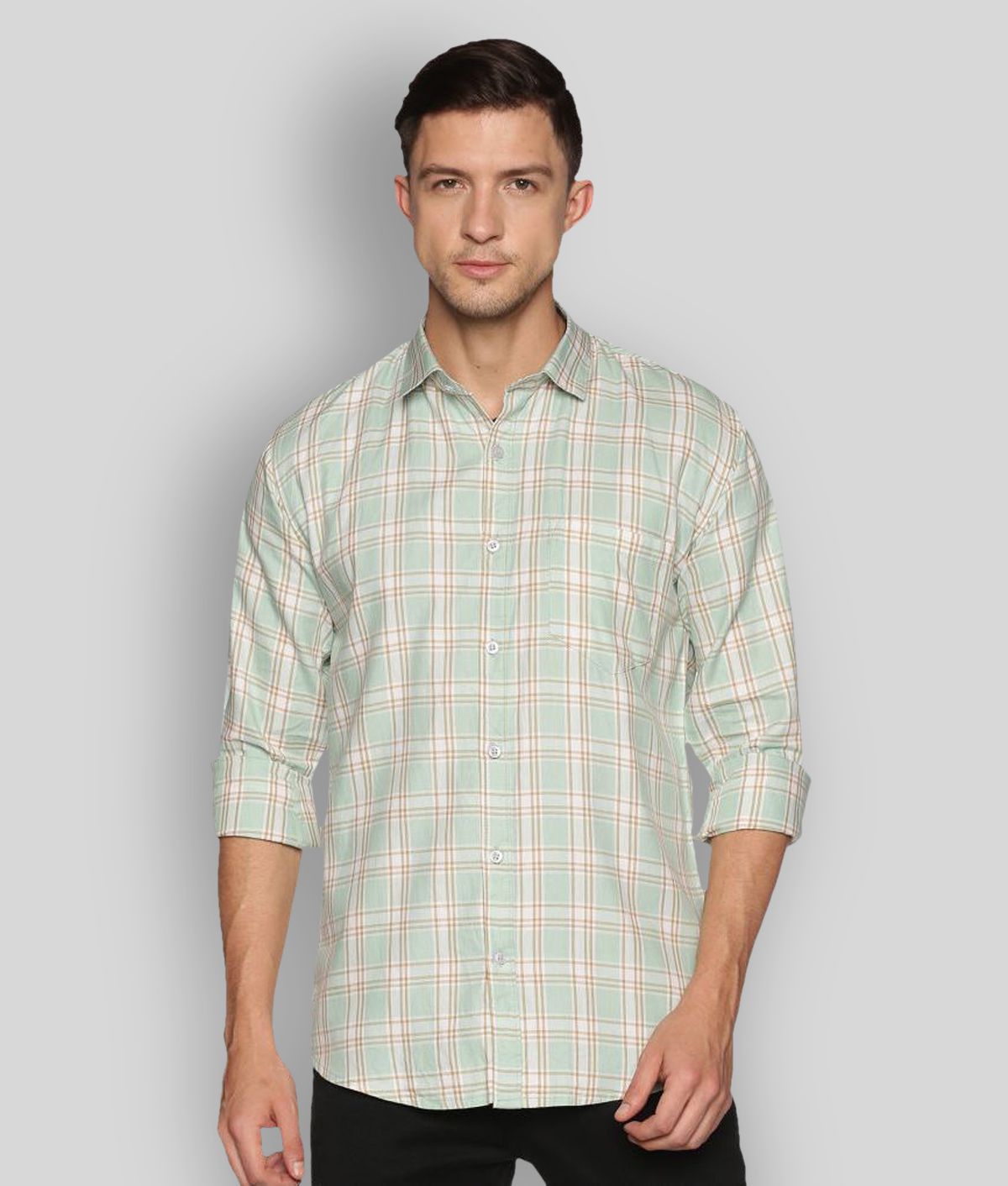     			YHA - Green 100% Cotton Regular Fit Men's Casual Shirt ( Pack of 1 )