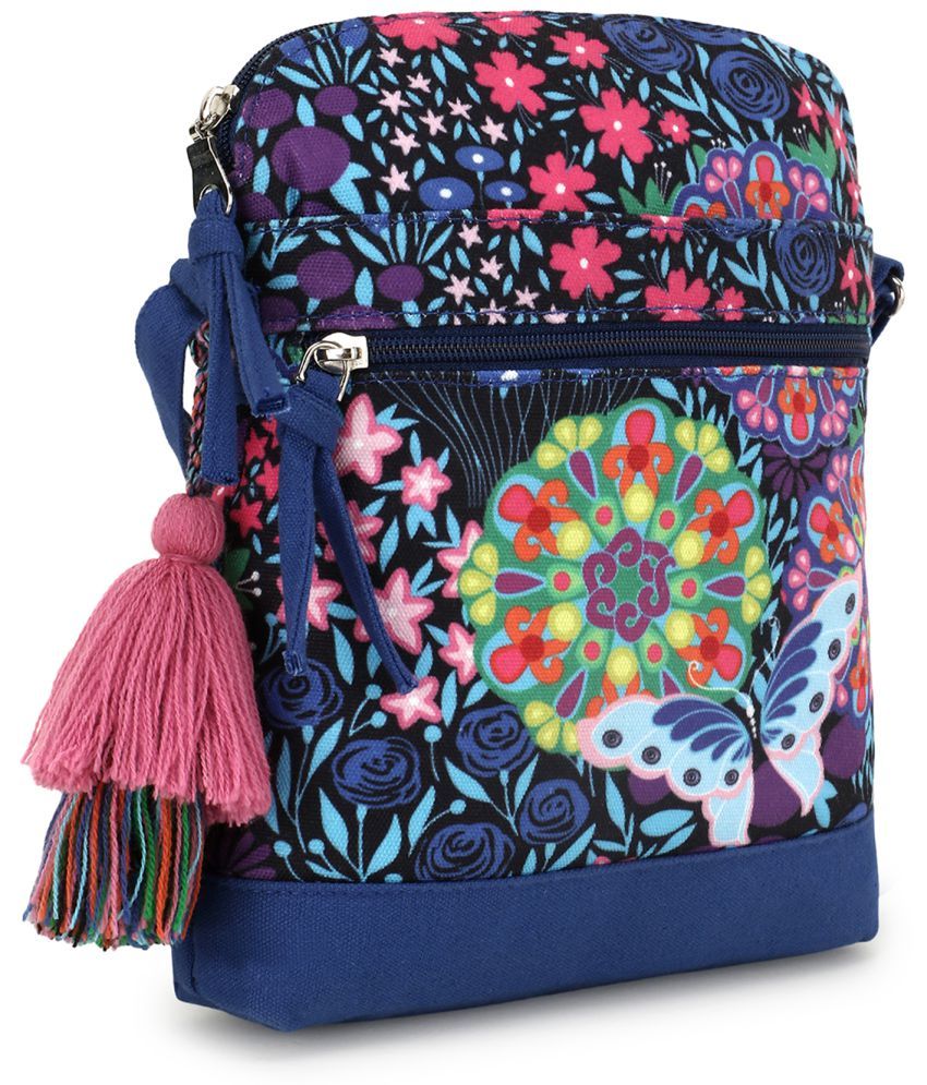Anekaant Navy Blue Fabric Sling Bag Buy Anekaant Navy Blue Fabric
