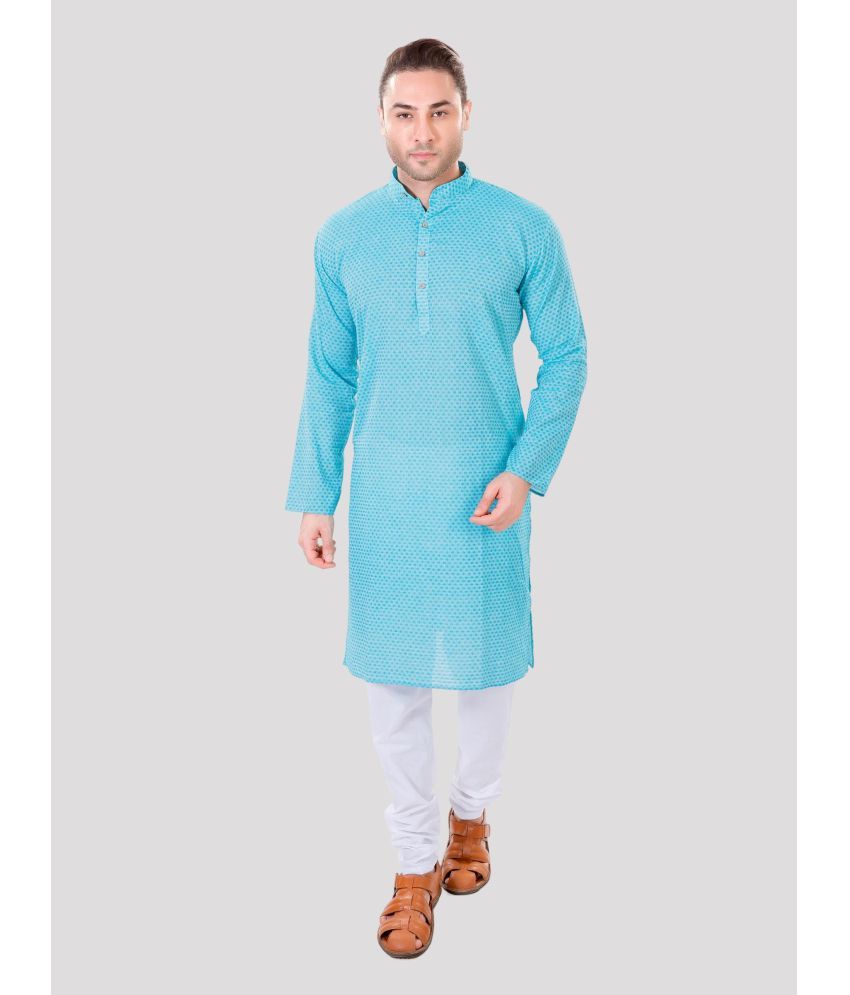     			Maharaja - Green Cotton Regular Fit Men's Kurta Pyjama Set ( Pack of 1 )