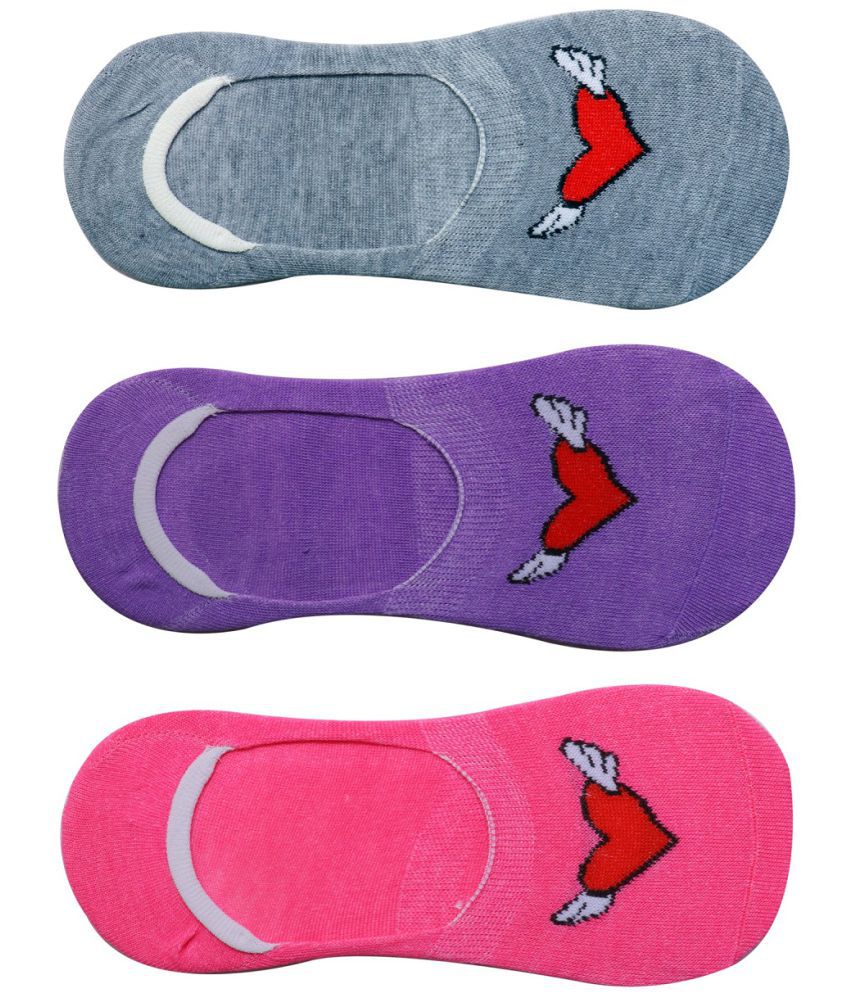     			SELETA - Multicolor Cotton Blend Women's No Show Socks ( Pack of 3 )