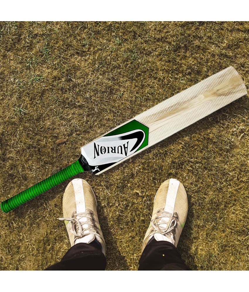 Aurion Half Cane Kashmir Willow Cricket Bat Full Size 7 Green