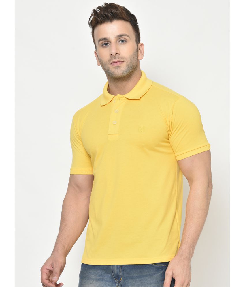     			Chkokko - Yellow Cotton Blend Regular Fit Men's Polo T Shirt ( Pack of 1 )