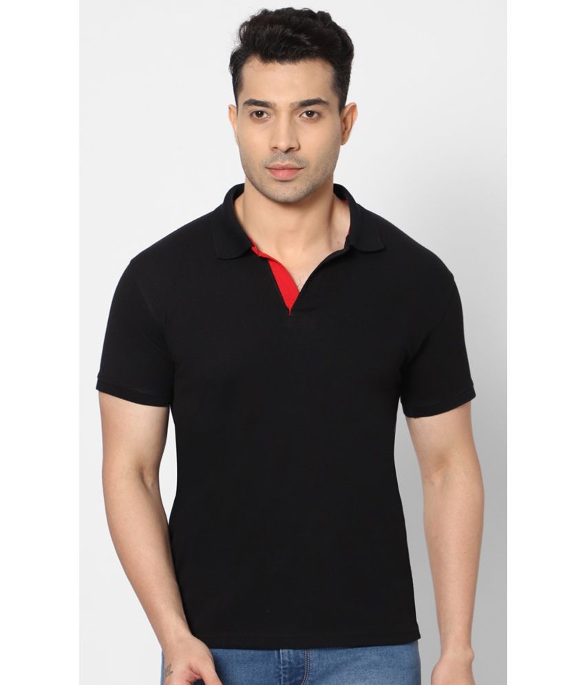     			HJ HASASI - Black Cotton Blend Slim Fit Men's Polo T Shirt ( Pack of 1 )