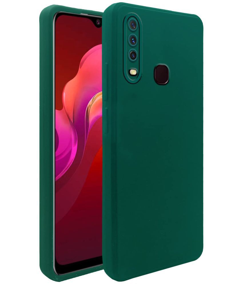     			Kosher Traders - Green Silicon Silicon Soft cases Compatible For Vivo Y15 ( Pack of 1 )