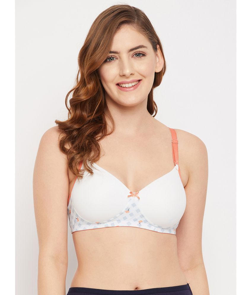     			Clovia - White Nylon Lightly Padded Women's T-Shirt Bra ( Pack of 1 )