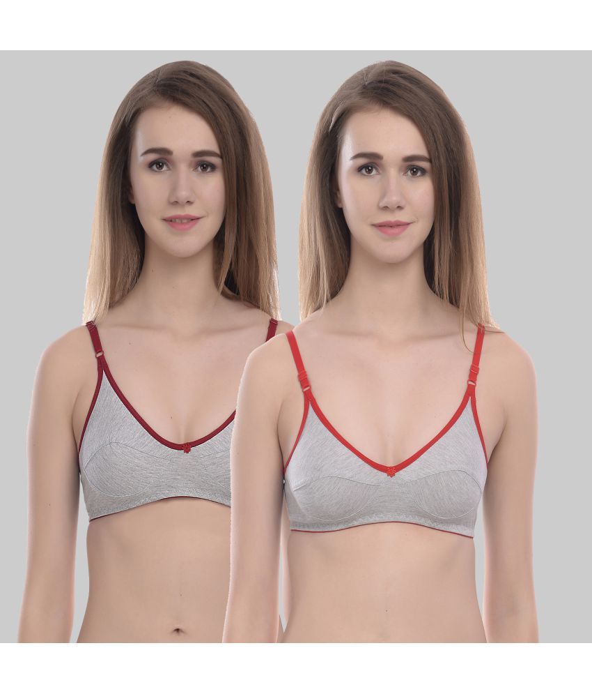     			Elina Pack of 2 Cotton Non Padded Women's T-Shirt Bra ( Brown )