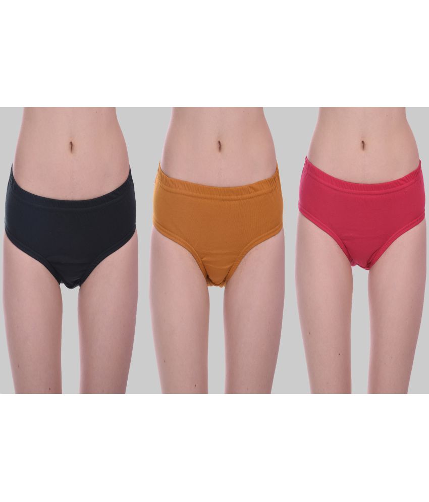     			Elina Pack of 3 Cotton Solid Women's Briefs ( Pink )