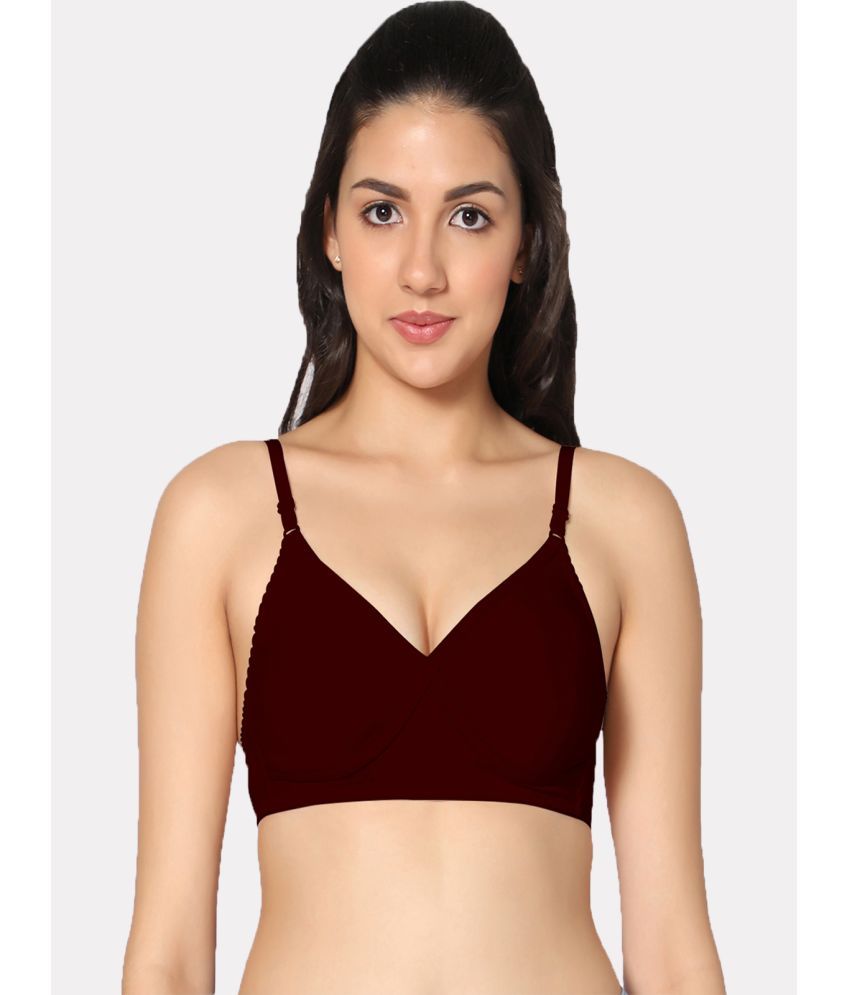     			IN CARE LINGERIE - Maroon Cotton Non Padded Women's Everyday Bra ( Pack of 1 )