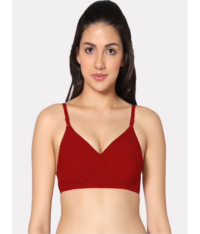     			IN CARE LINGERIE - Red Cotton Non Padded Women's Everyday Bra ( Pack of 1 )