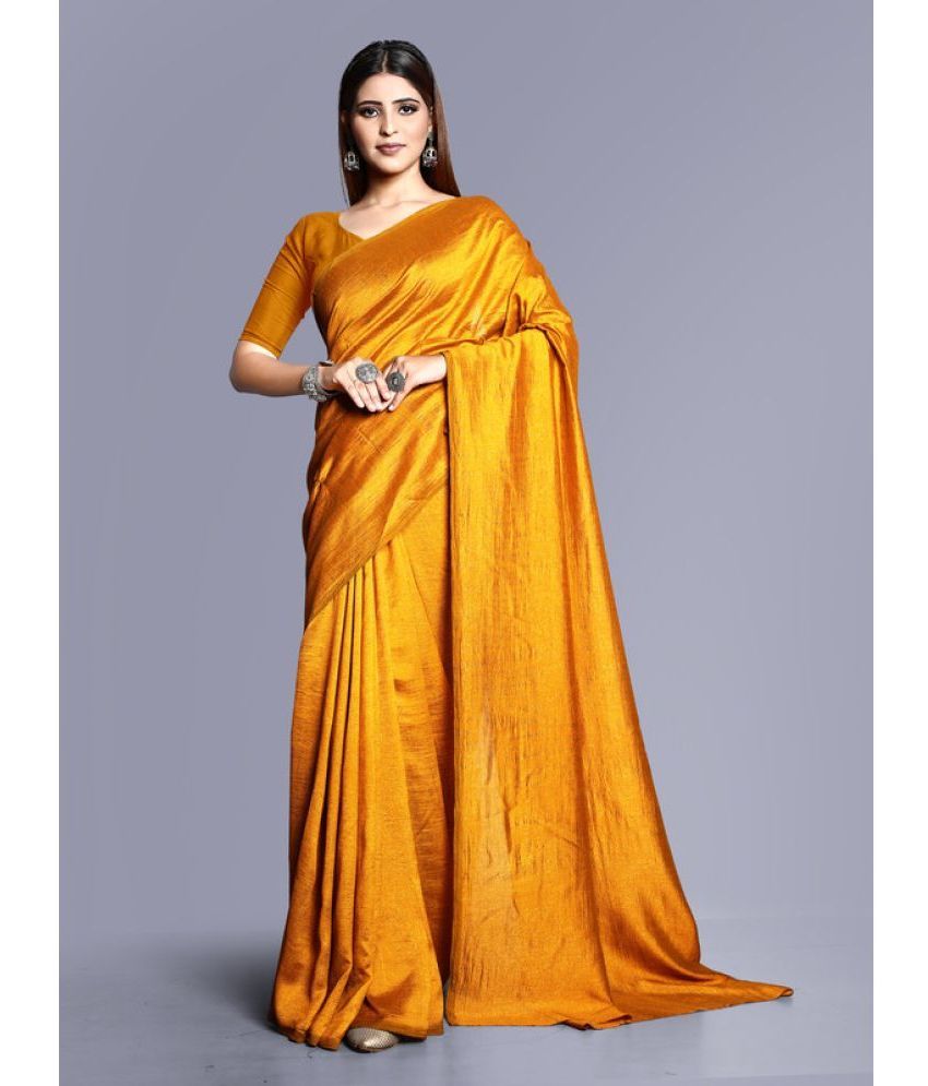     			Sanwariya Silks - Mustard Georgette Saree With Blouse Piece ( Pack of 1 )