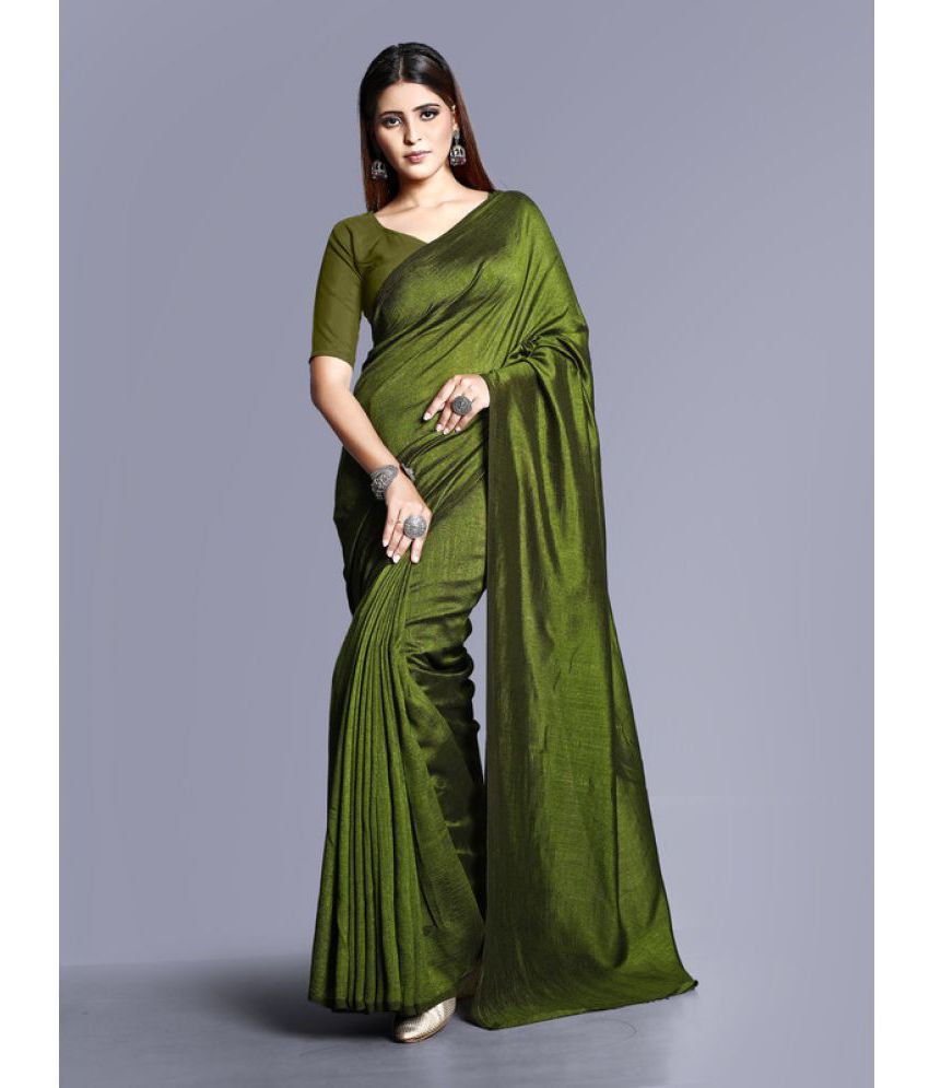     			Sitanjali - LightGreen Georgette Saree With Blouse Piece ( Pack of 1 )
