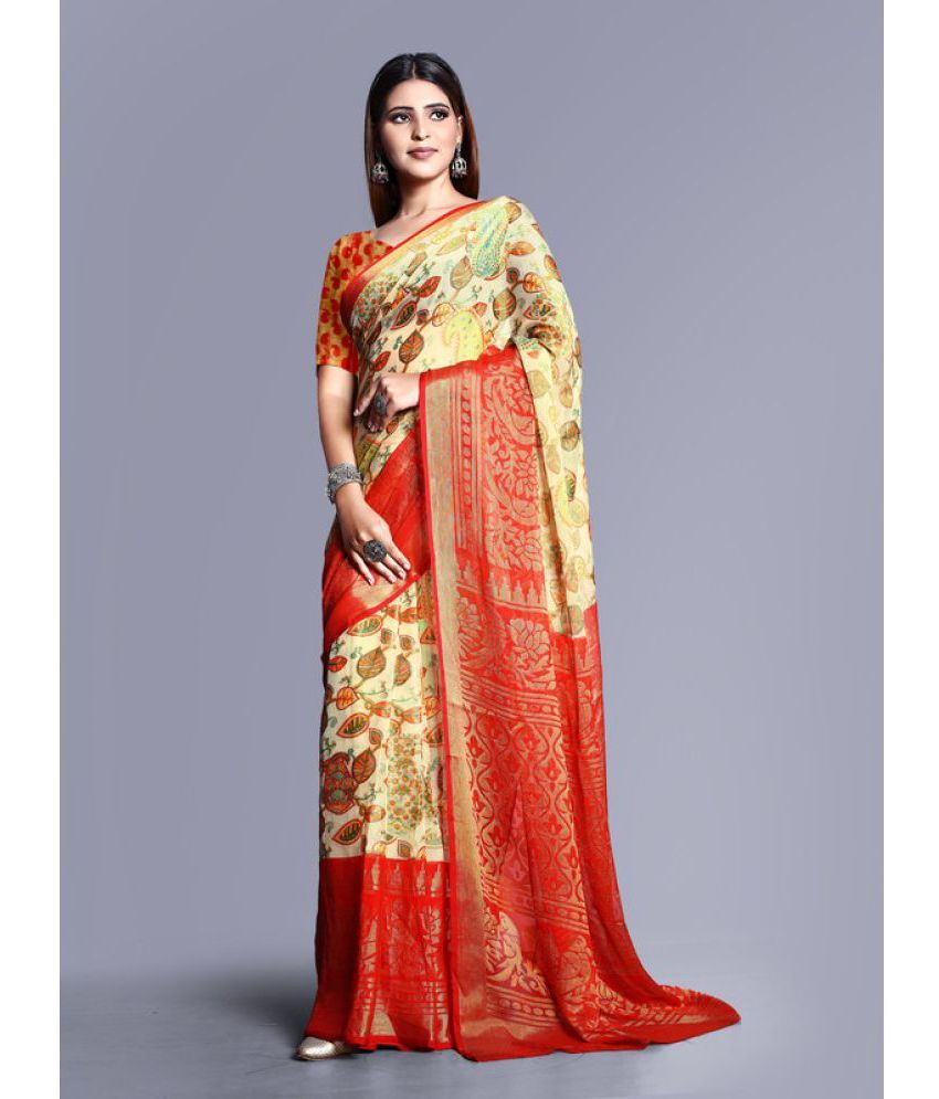     			Sitanjali - Red Brasso Saree With Blouse Piece ( Pack of 1 )