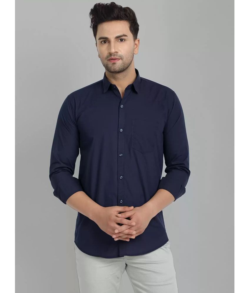     			VERTUSY - Navy Cotton Regular Fit Men's Casual Shirt ( Pack of 1 )