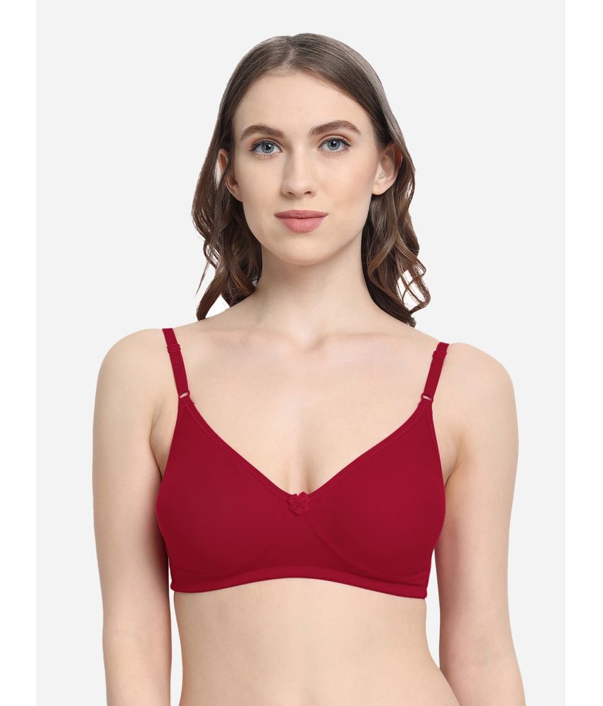     			VStar Cotton Blend Non Padded Women's T-Shirt Bra ( Red )