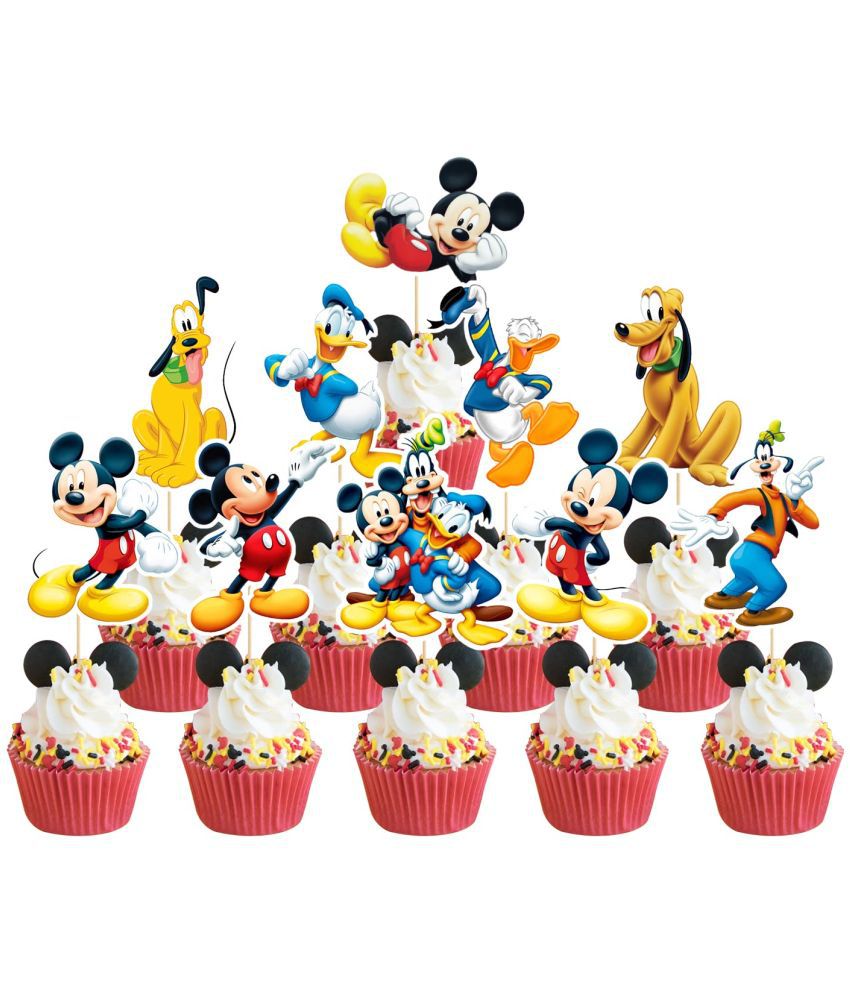     			Zyozi 10 PCS Micky Mouse Cartoon Cupcake Toppers Cake Decoration Toothpick Sticks for Mikky Mouse Theme Party Birthday Party Supplies Cupcake Topper