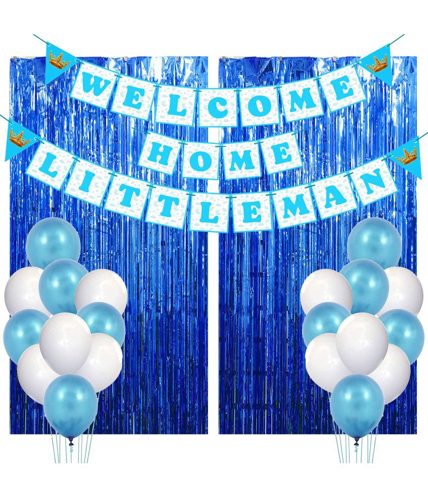     			Zyozi Baby Boy Welcome Home Decoration Kit Banner with Balloons for Baby Shower / Welcome Party / Birthday Party Supplies(Pack of 28) (Blue)